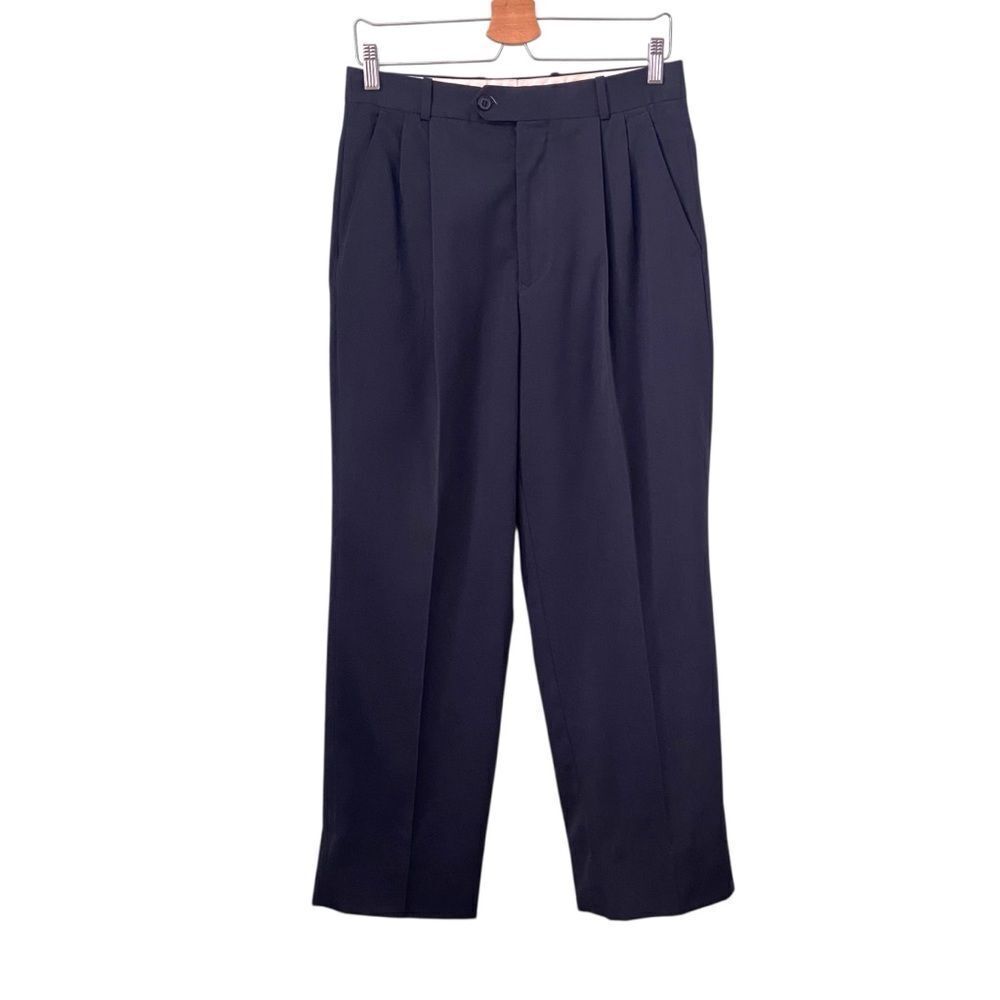 Vintage Giorgio Valentino Classic Navy Blue Men's Pants in Size 30
